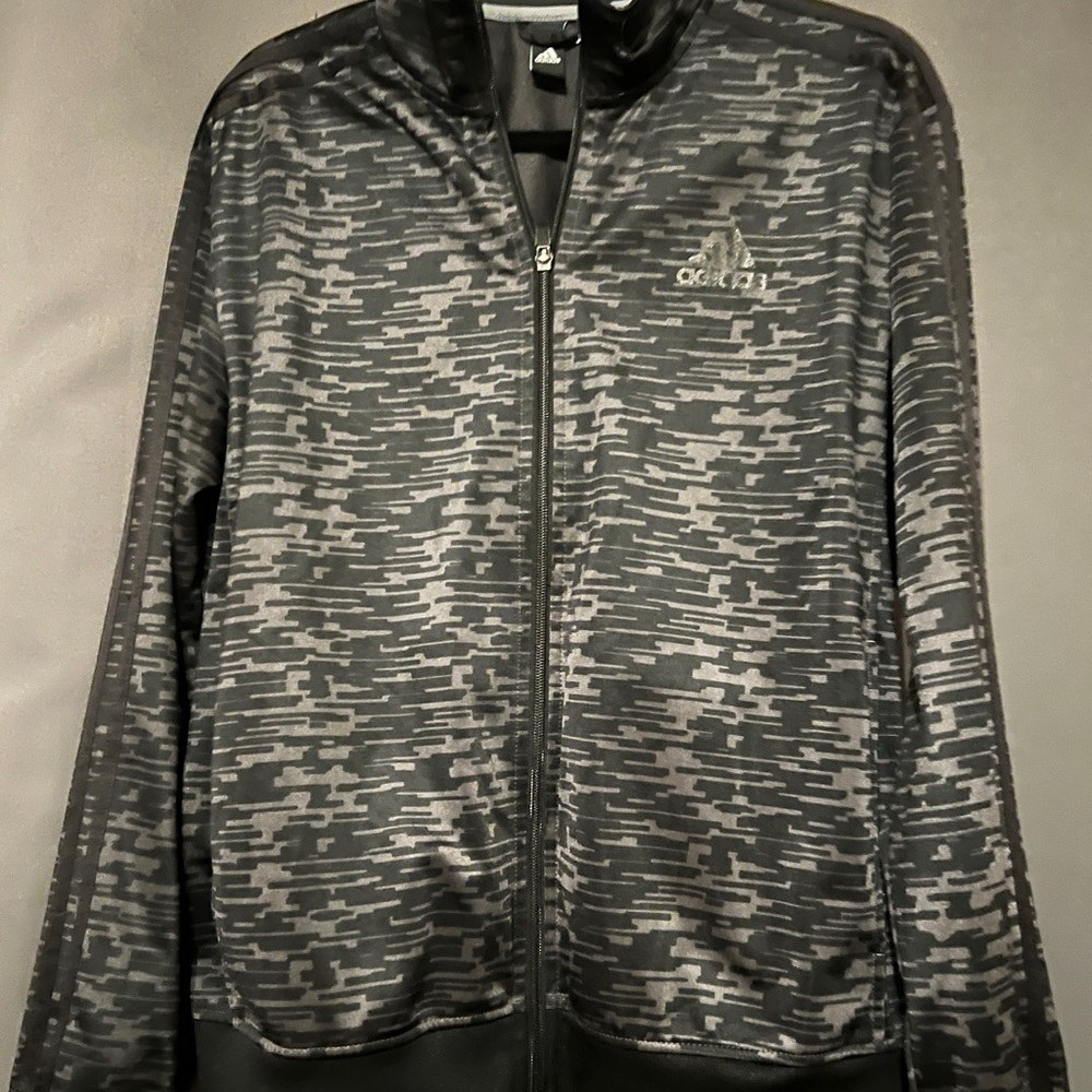 Adidas Black and Gray Camo Jacket